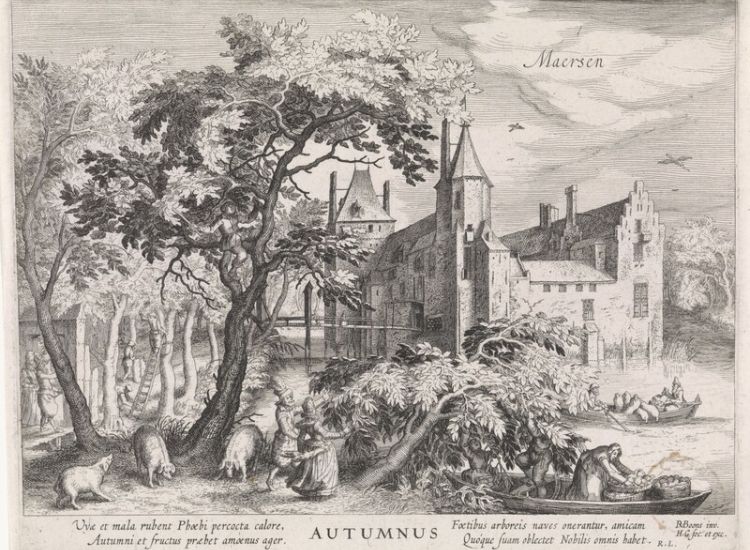Huis te Maarssen, gravure van Hessel Gerrits, 1606