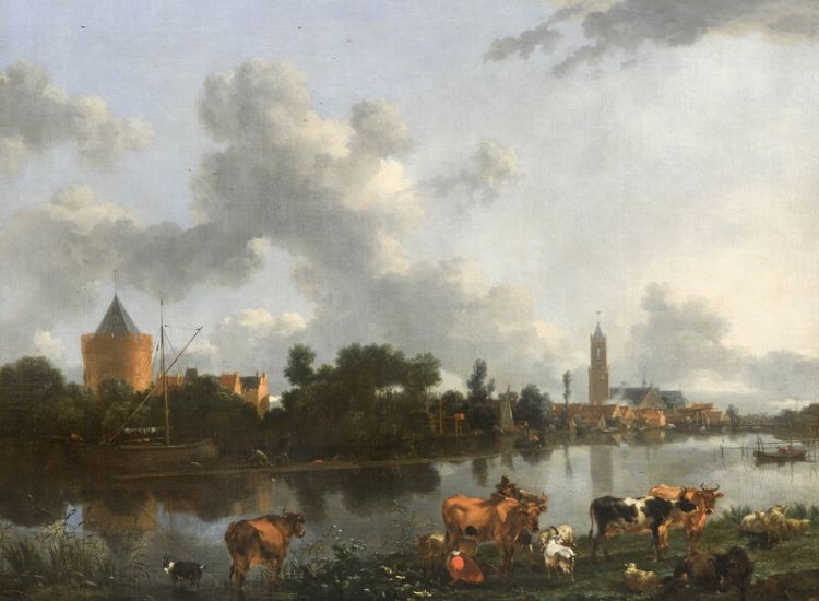 Kasteel Kronenburg bij Loenen, door Nicolaas Berchem, Coll. Fondation Custodio.