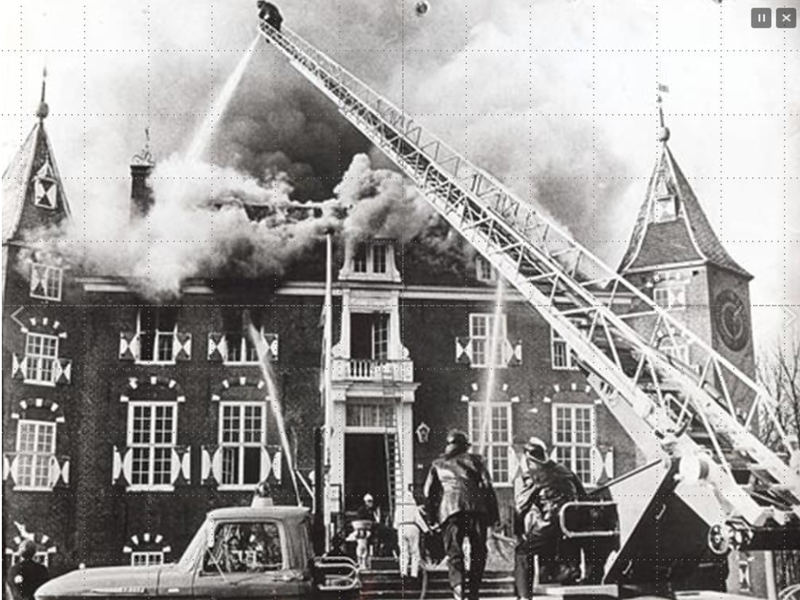 Brand in kasteel Nederhorst in 1971