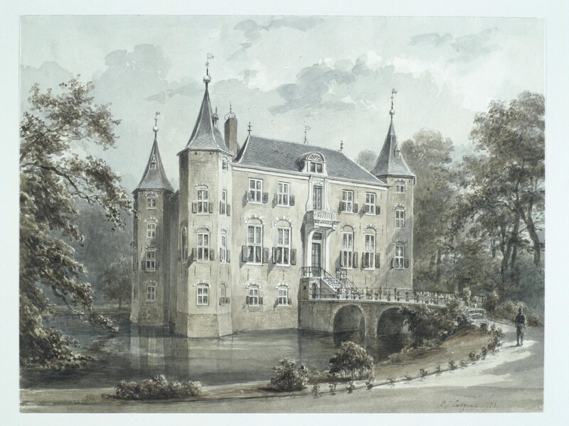 Kasteel Nederhorst in 1871, litho van P.J. Lutgers, Coll. Centraal Museum