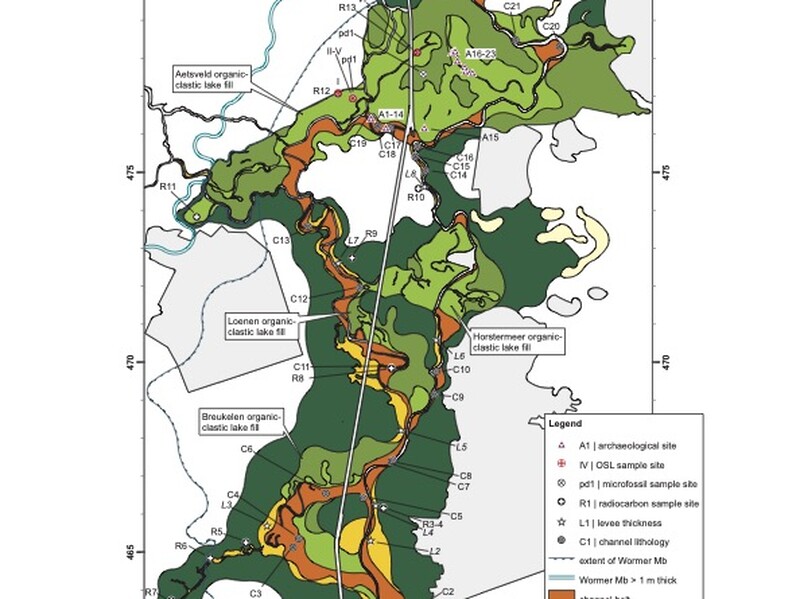 Stroomruggen van de Vecht en de Angstel met bodemtypen