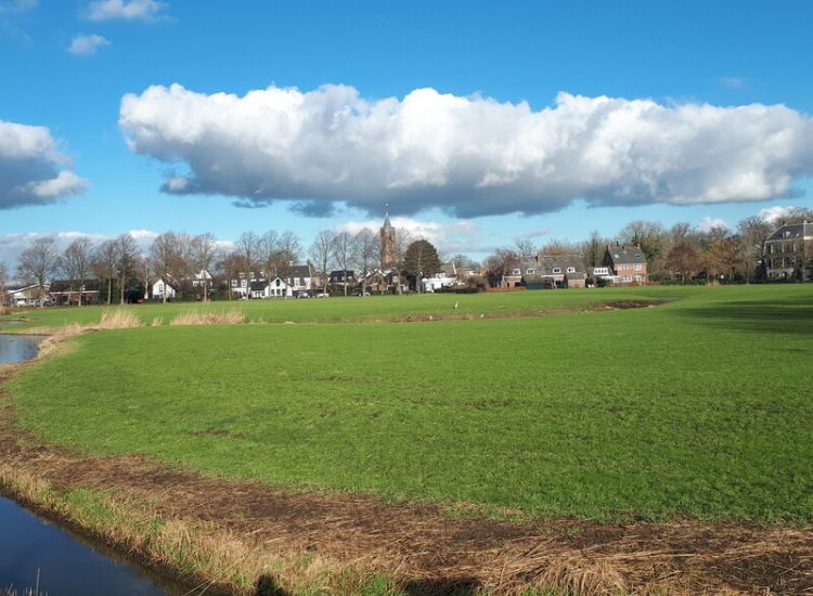 Het nu lege weiland/kasteelveld van Kronenburg
