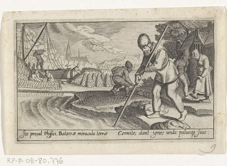 Prent van het steken van turen rond 1610, coll. Rijksmuseum