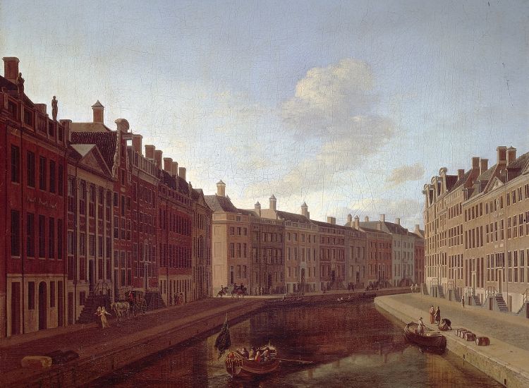 De bocht van de Herengracht in Amsterdam, 1672, A. Berckheyde, Coll. Rijksmuseum